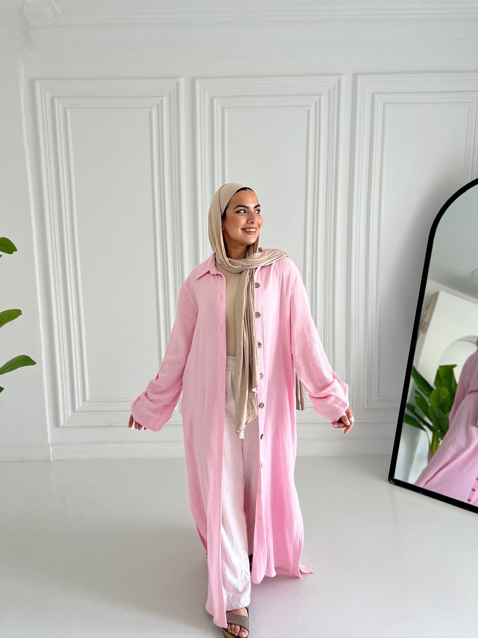 Sola shirt dress in pink