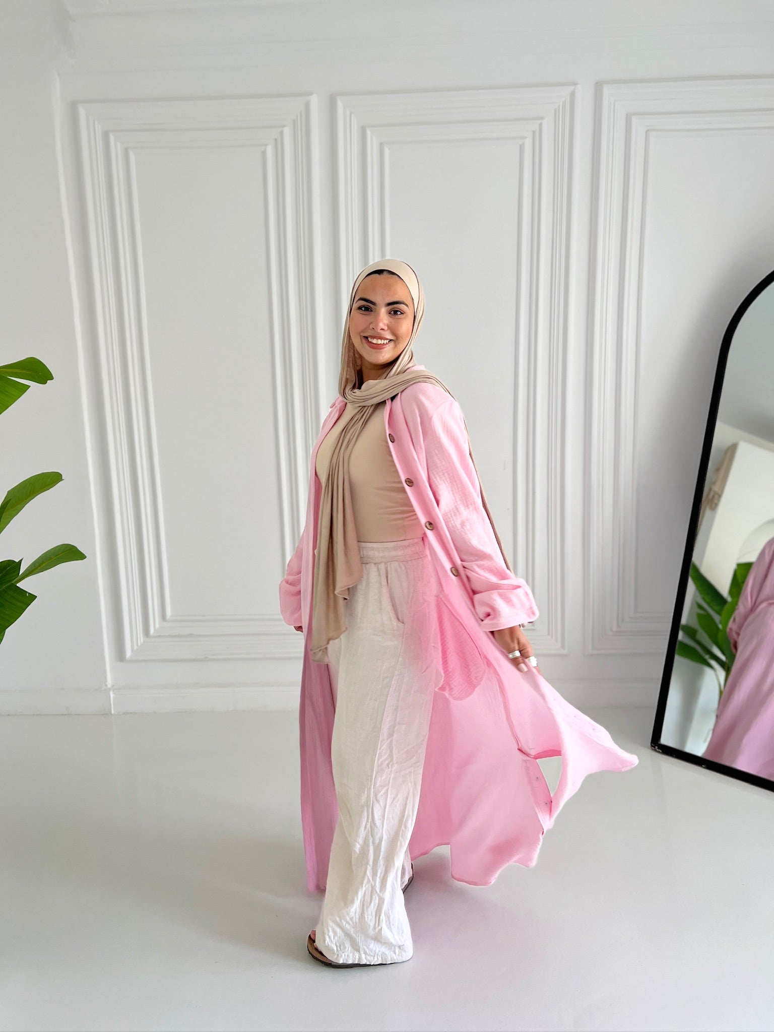 Sola shirt dress in pink