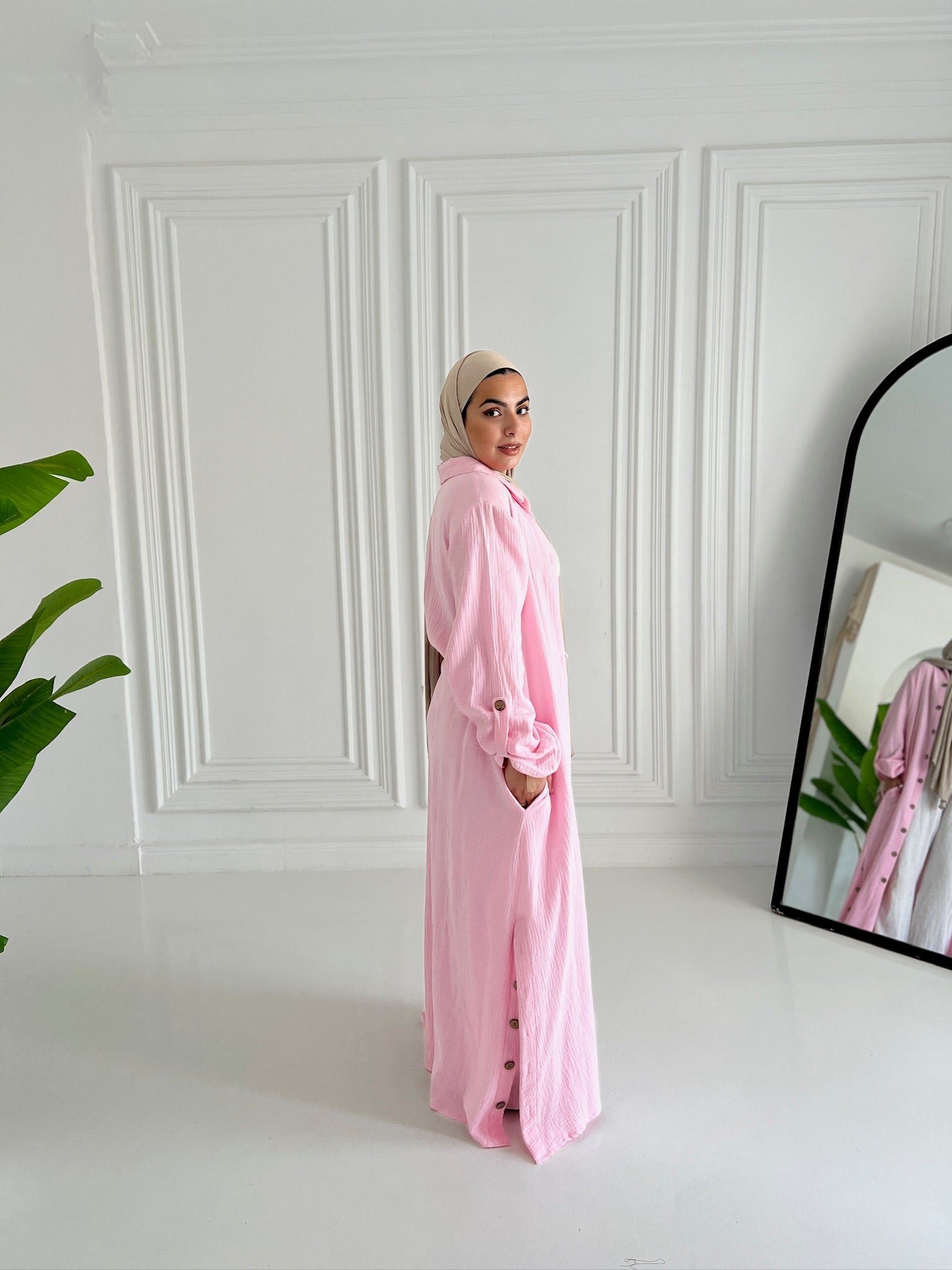 Sola shirt dress in pink