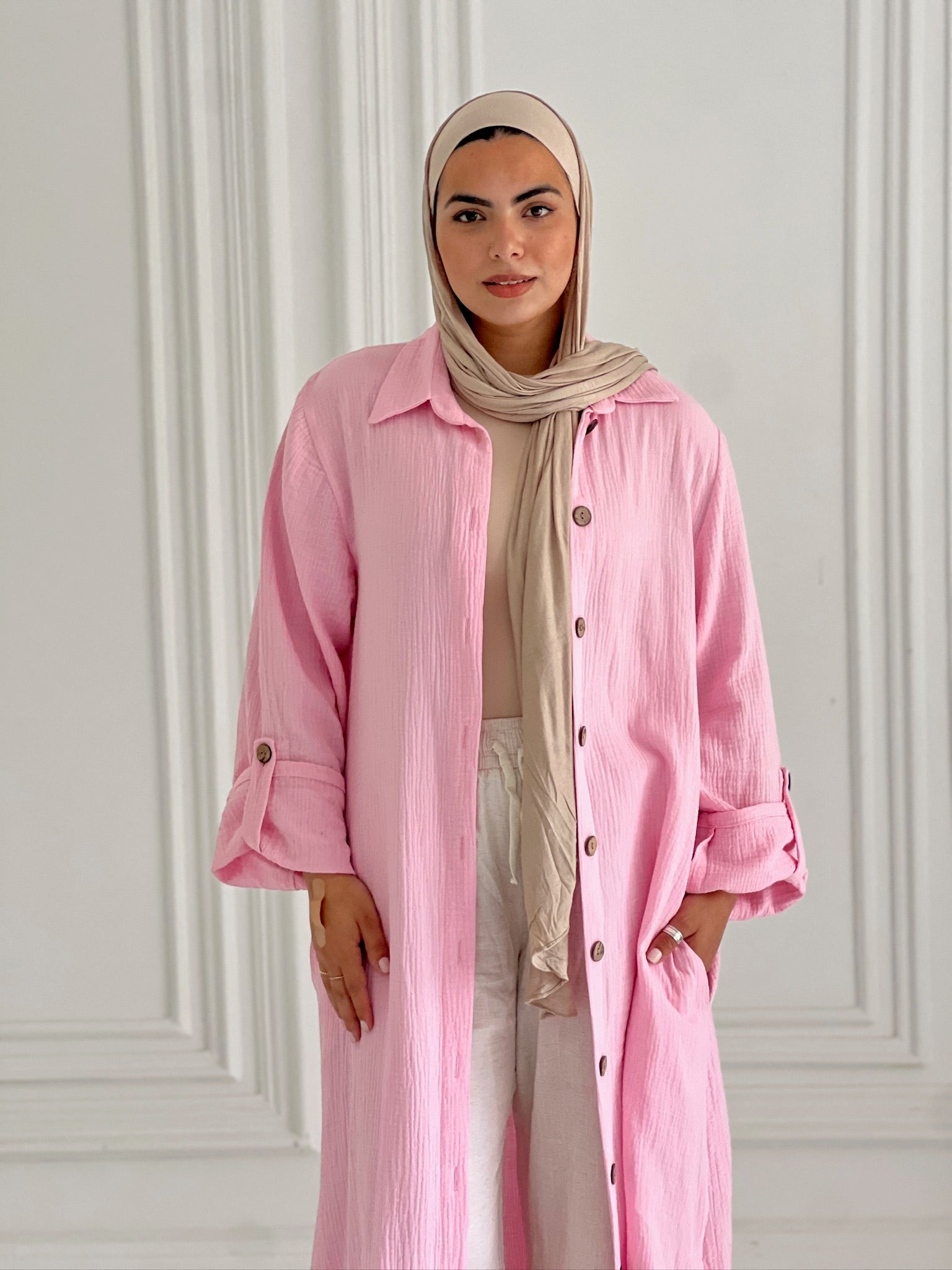 Sola shirt dress in pink