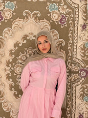 Poplin Maxi Dress - Pink