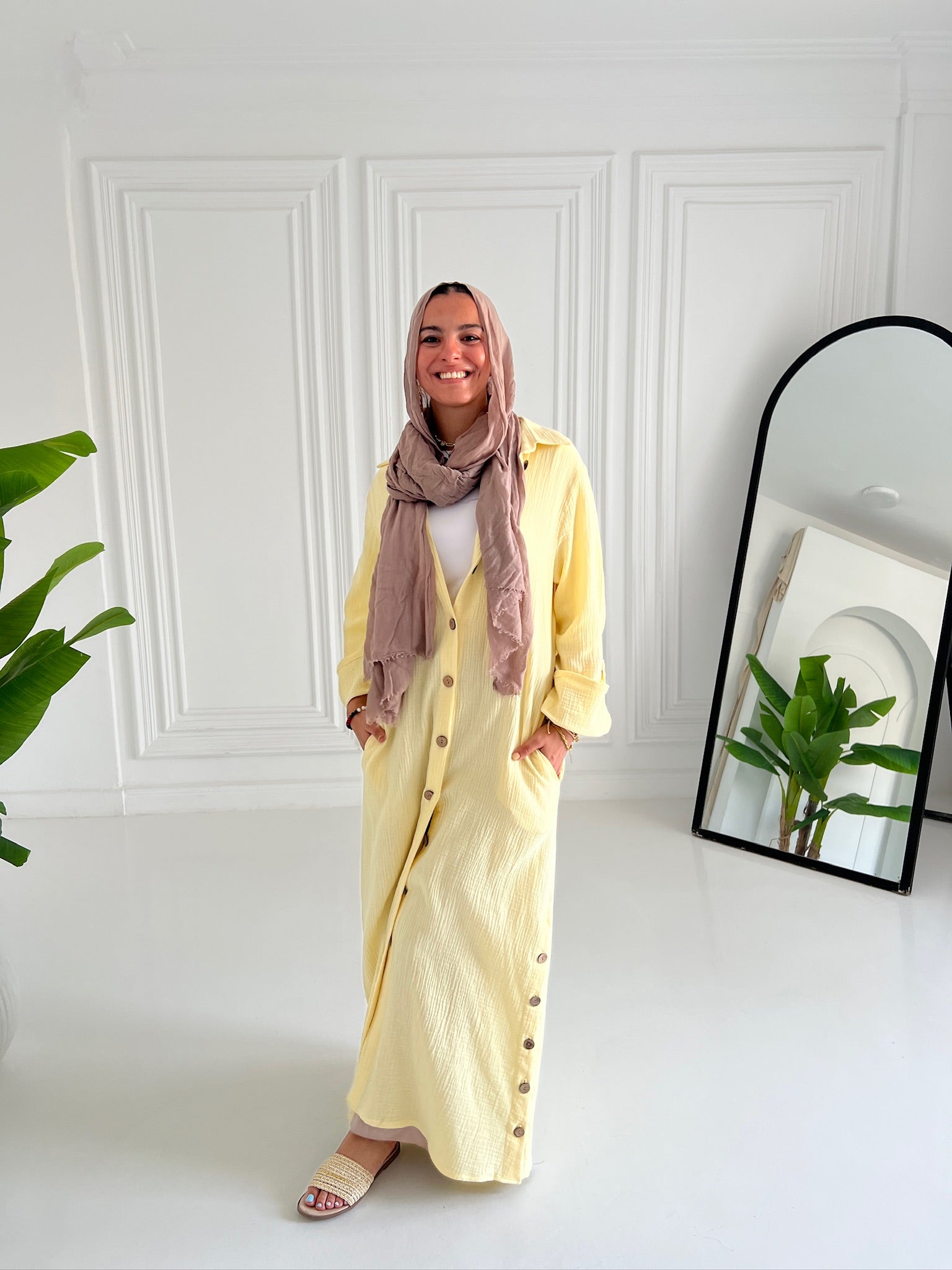 Sola shirt dress in yellow