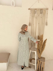 Stripe Flower Shirt dress - Olive