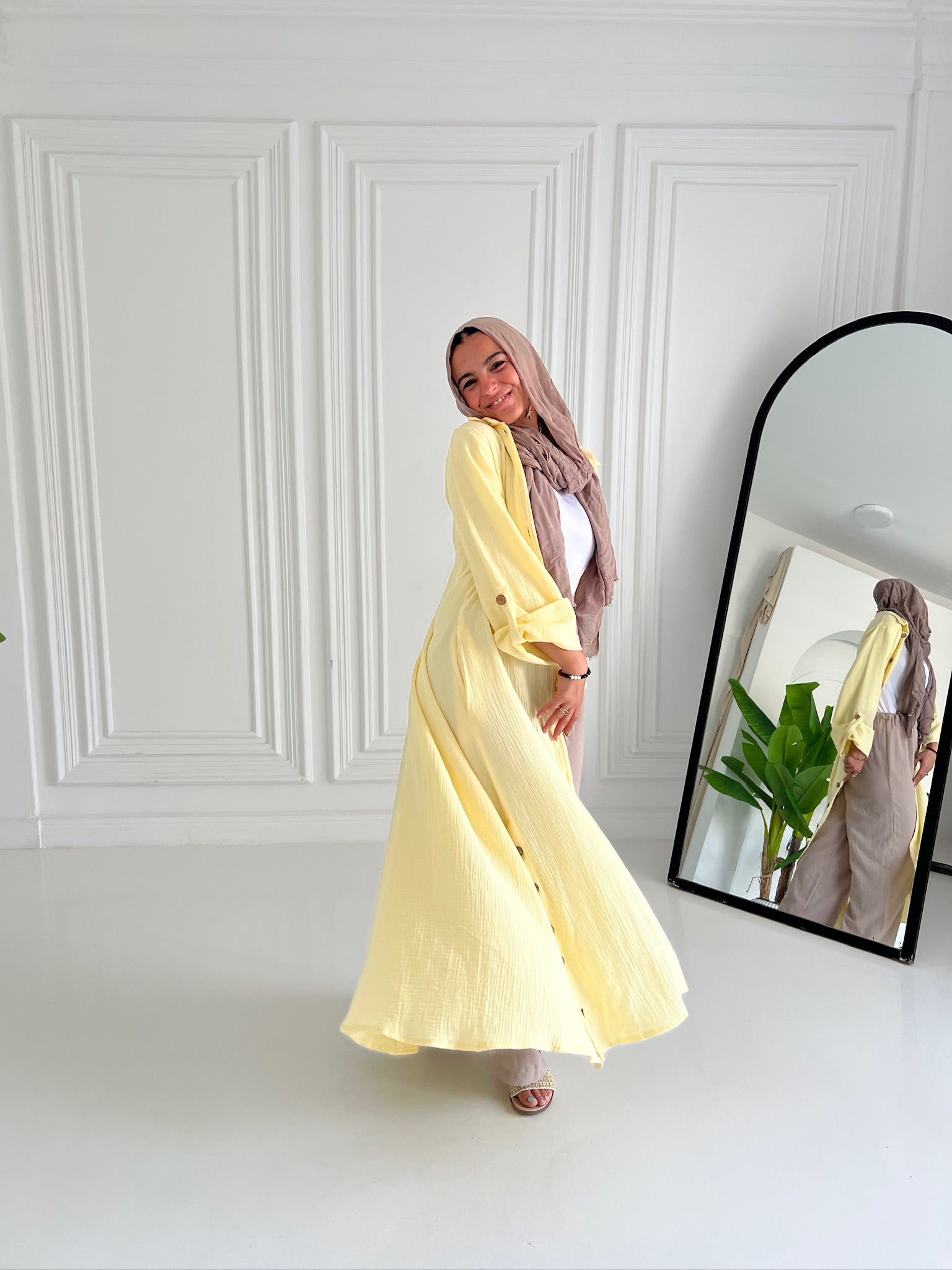 Sola shirt dress in yellow