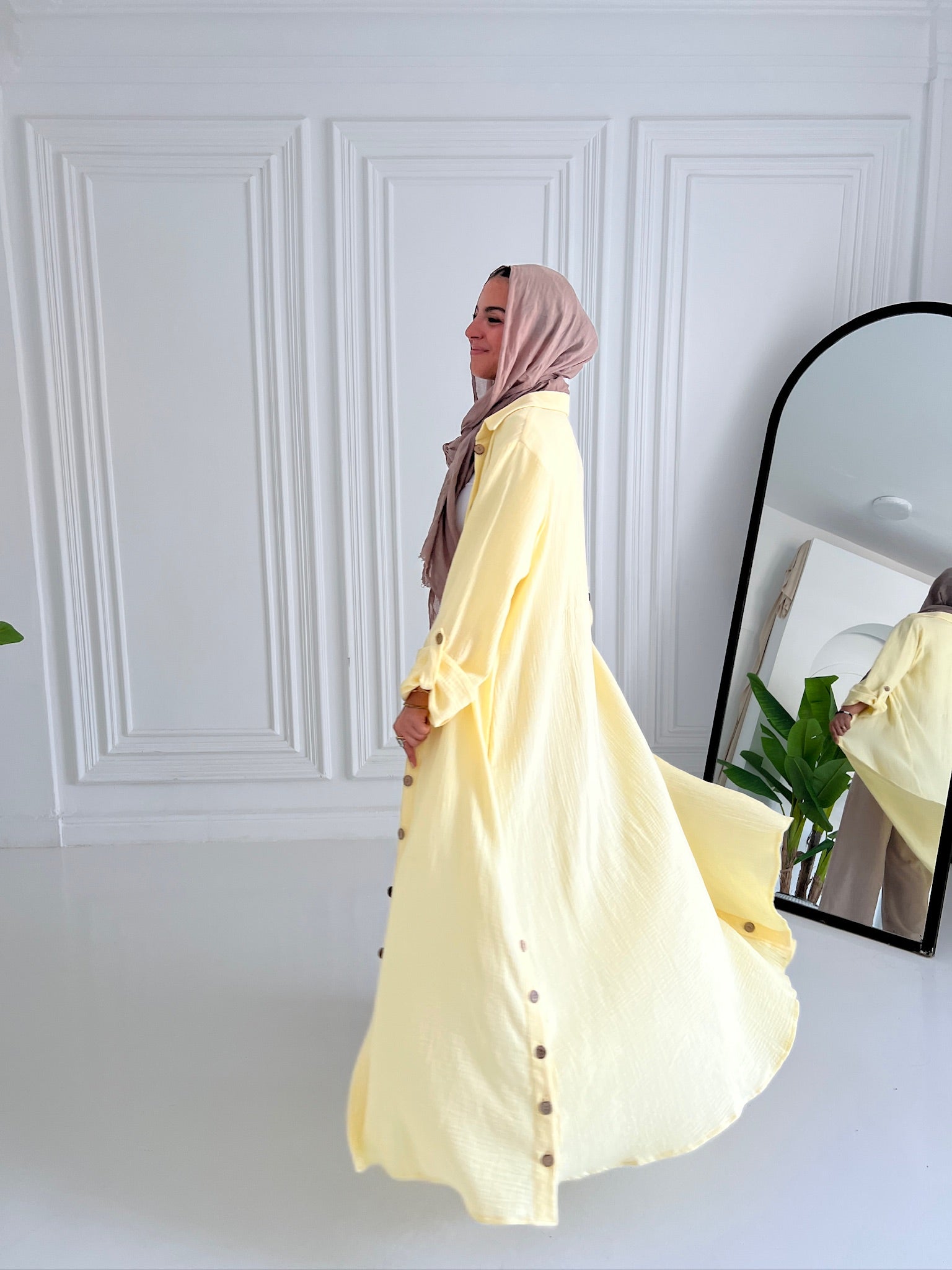 Sola shirt dress in yellow