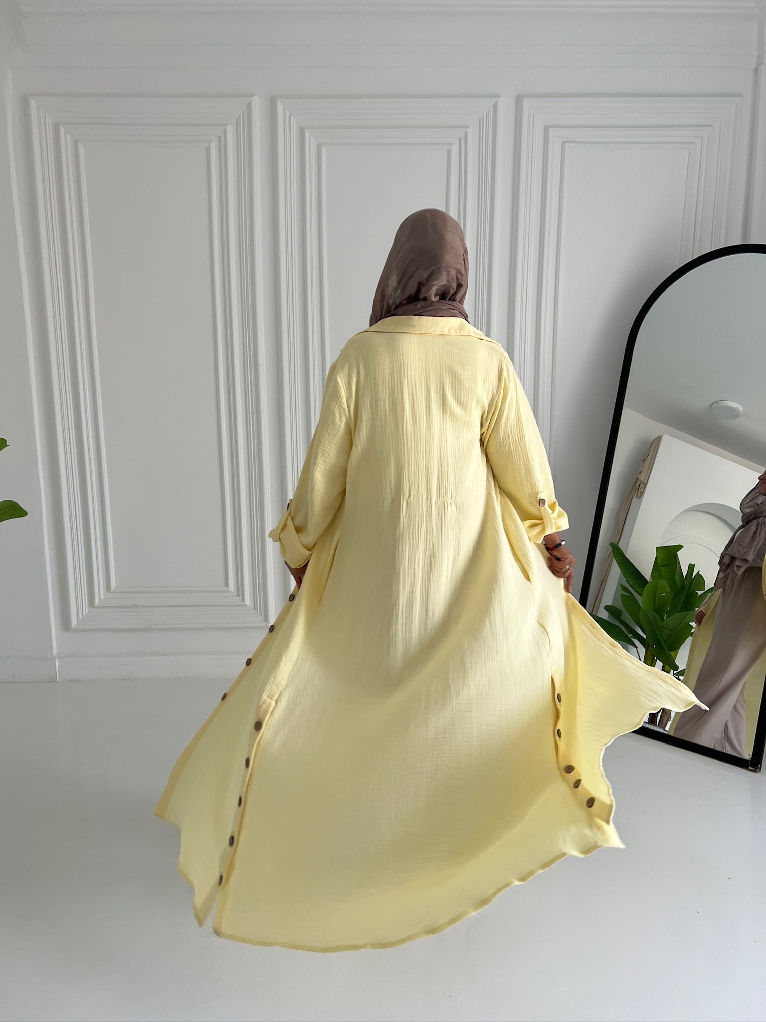 Sola shirt dress in yellow