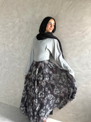 Chiffon Cruch Skirt - Black