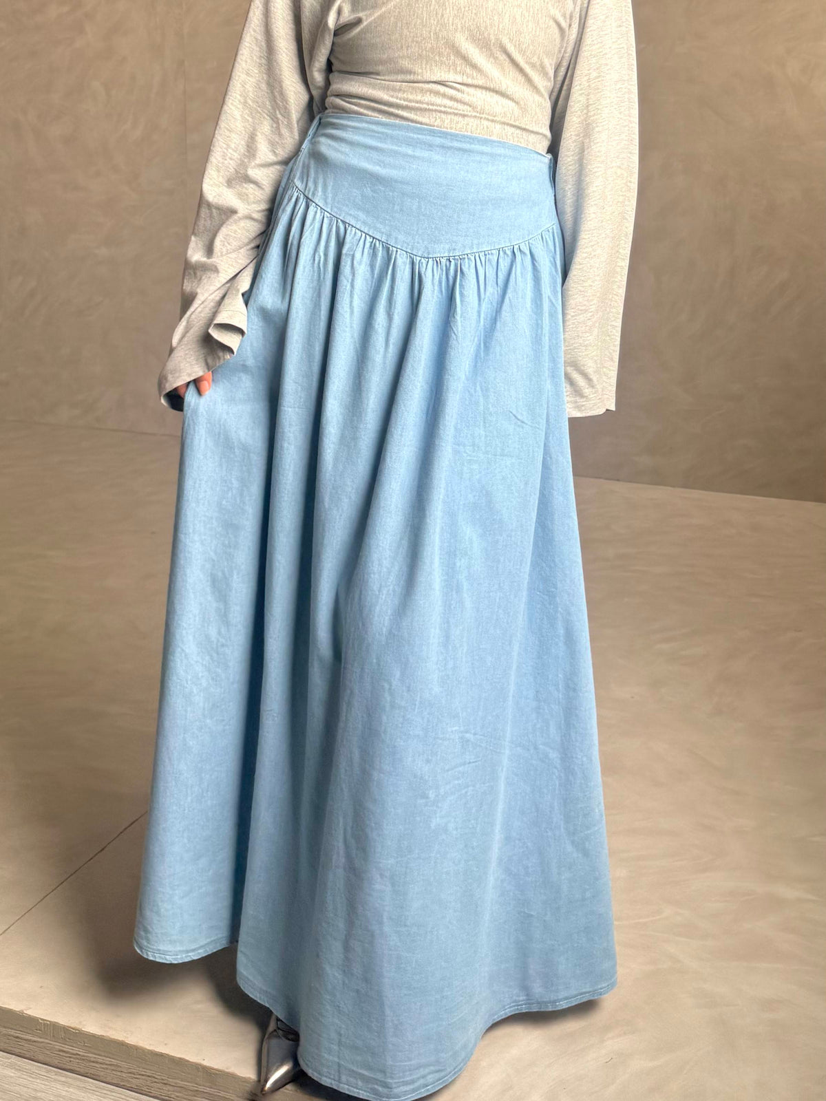 Emery Denim Skirt - Blue