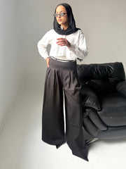 Wide Leg Trousers - Black