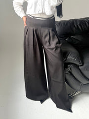 Wide Leg Trousers - Black