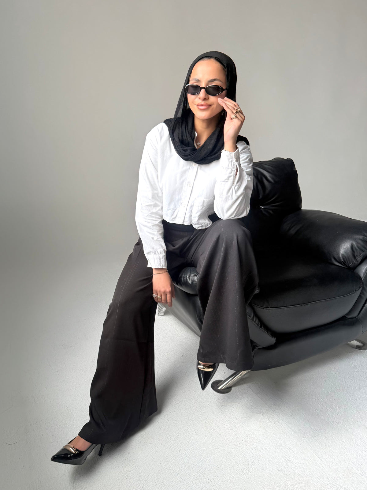Wide Leg Trousers - Black