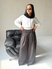 Wide Leg Trousers - Black