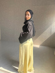 Wide Leg Trousers - Yellow