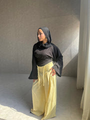 Wide Leg Trousers - Yellow