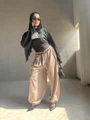 Bengaline Balloon Trousers - Beige