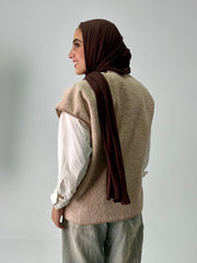 Cozy wool vest in beige