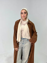 Long ribbed shirt in Brown