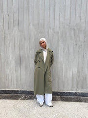 Trench coat in olive