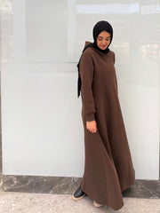 Mocha flow Hooded Dress