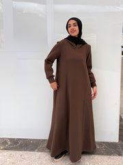Mocha flow Hooded Dress