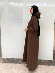 Mocha flow Hooded Dress