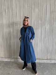 Denim trench coat in Blue
