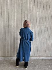 Denim trench coat in Blue