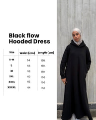 Black flow Hooded Dress