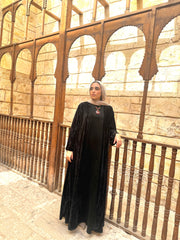 Layla velvet kaftan in Black