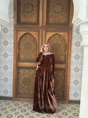 Hayah velvet Jumpsuit in Brown