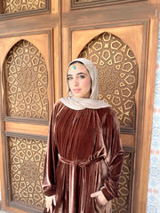 Hayah velvet Jumpsuit in Brown