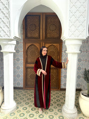Wahag kaftan in black and red