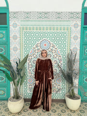 Hayah velvet Jumpsuit in Brown