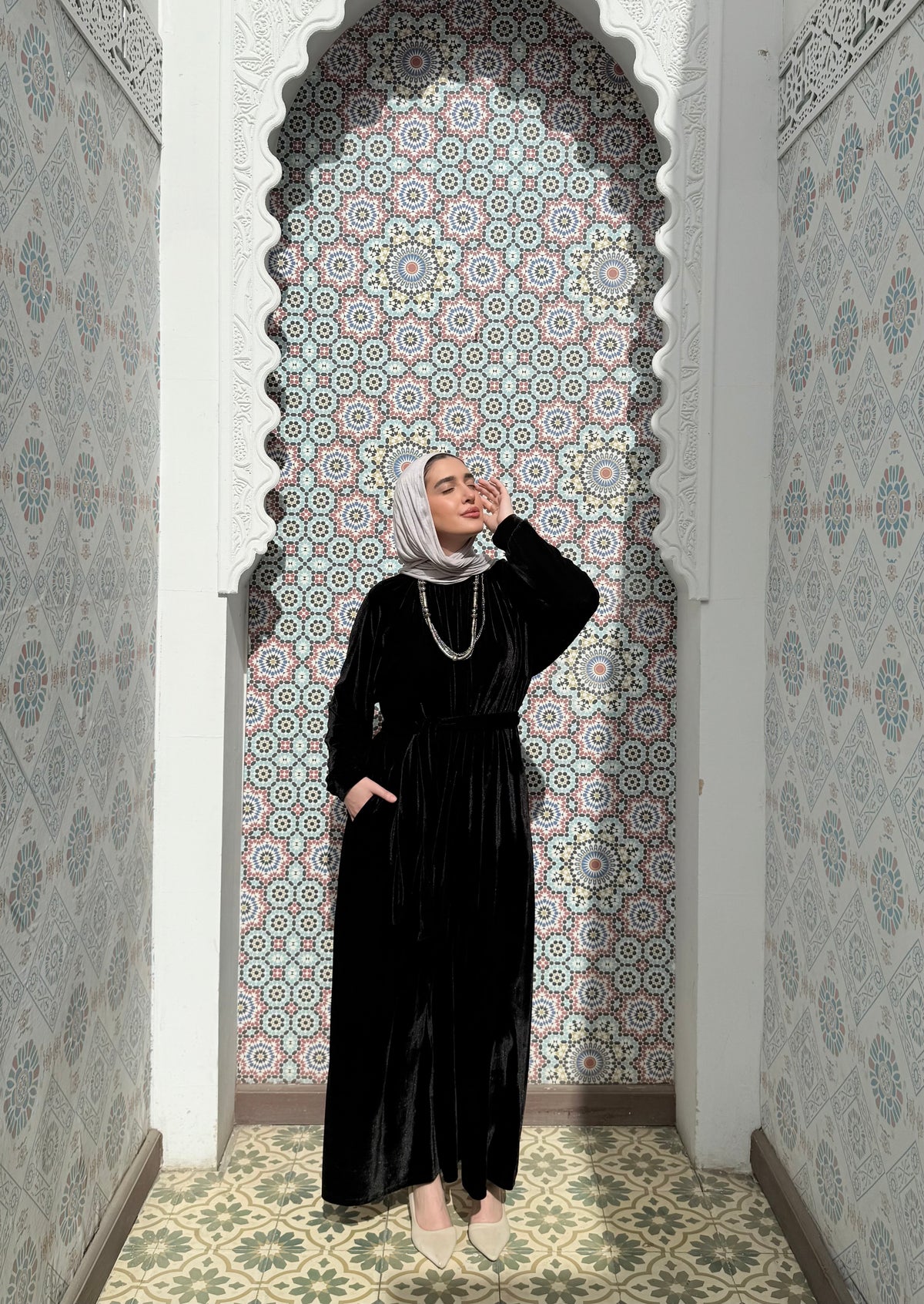 Hayah velvet Jumpsuit in Black