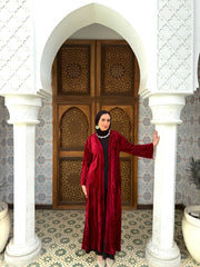Layla velvet kaftan in Red