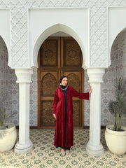 Layla velvet kaftan in Red