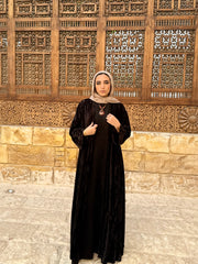 Layla velvet kaftan in Black