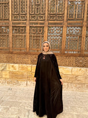Layla velvet kaftan in Black