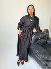Burnout Wrap Dress - Black