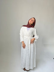 Burnout Wrap Dress - White