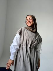 Basic Cut Dress Gabardine - Cafe