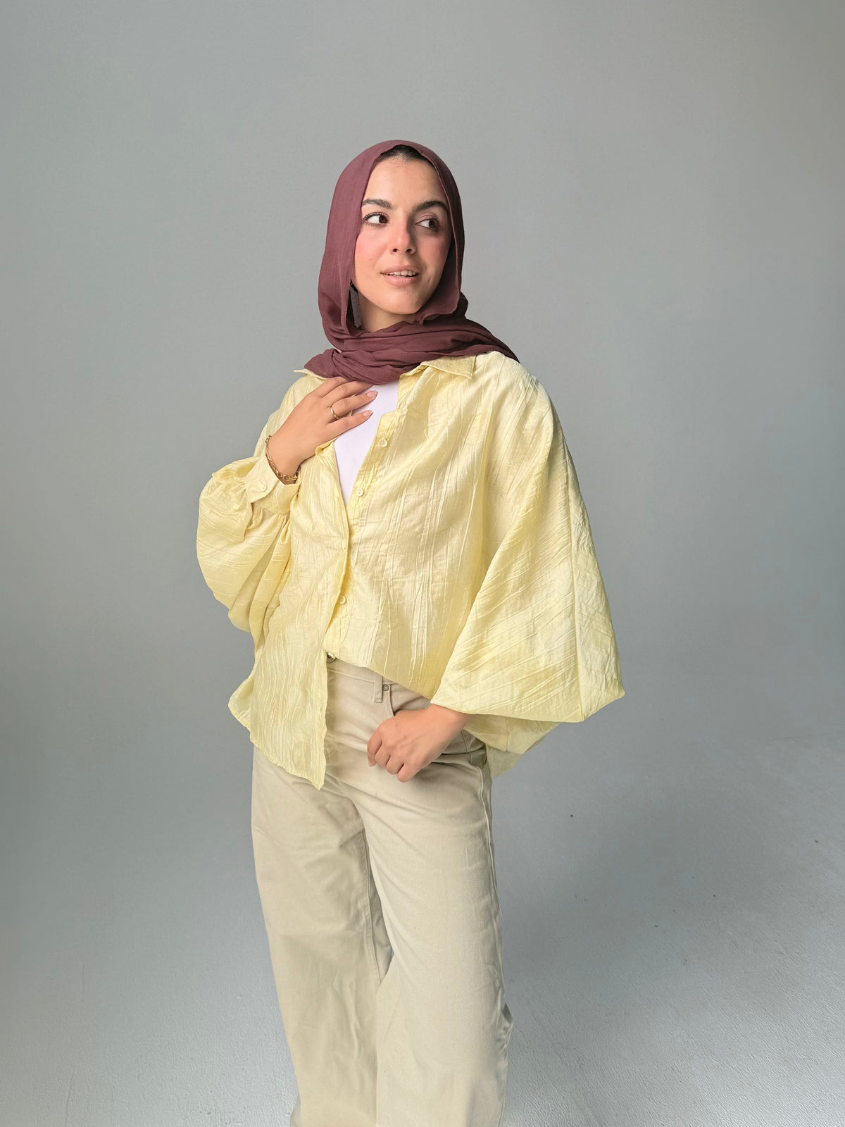 Organza Blouse Oversize - Yellow