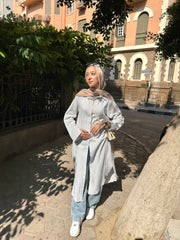 Lujain Strapped long shirt in olive