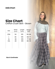 Chiffon Crush Skirt - Brown Plaid