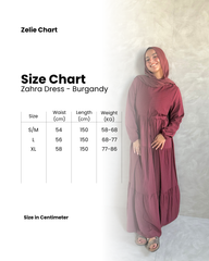 Zahra Dress with Belt in Burgundy